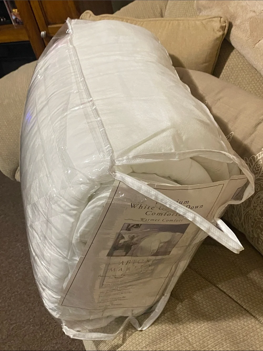 🤍NWT Premium White Goose Down 550 Comforter/ 260 Thread 100% Cotton/Luxury Size